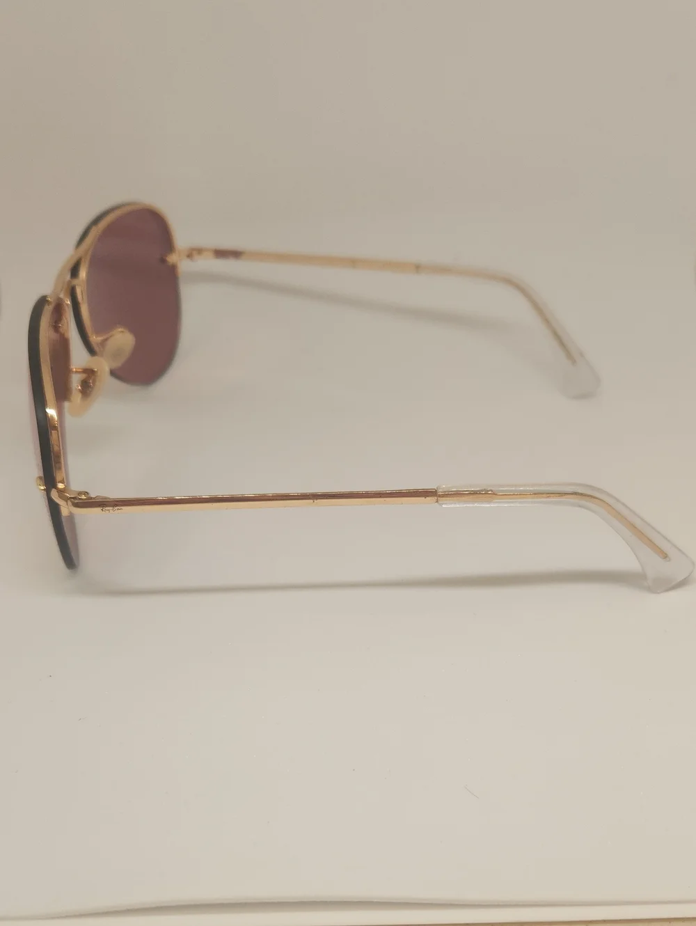 Ray-Ban Gold Aviator Sunglasses Pink Mirrored Lenses w/ Ray-Ban Case